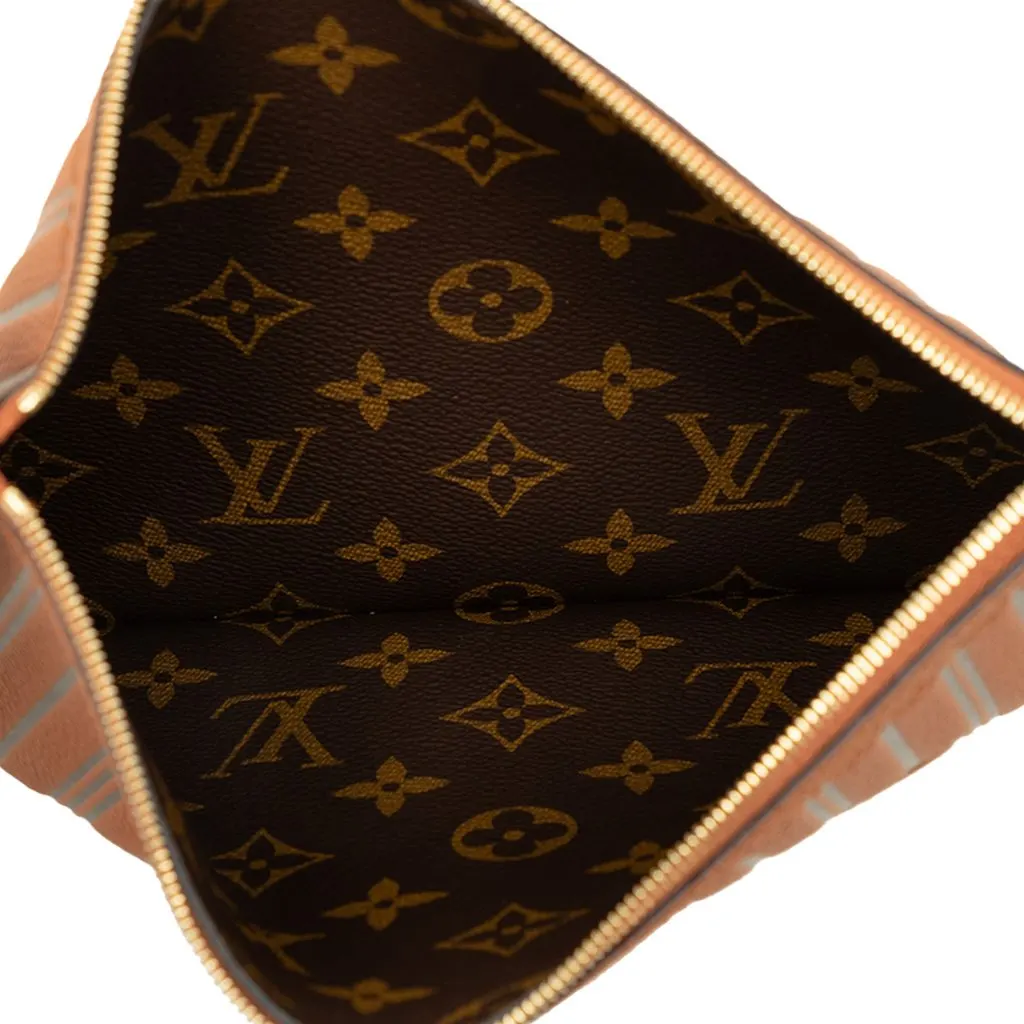 Louis Vuitton Inside Out Calfskin Neverfull MM Pouch Brown Leather Very good - Model View