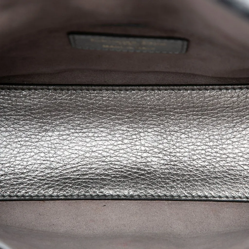 Dior Small Metallic Grained Calfskin Cannage Supple Lady Dior Silver Leather Very good - Model View
