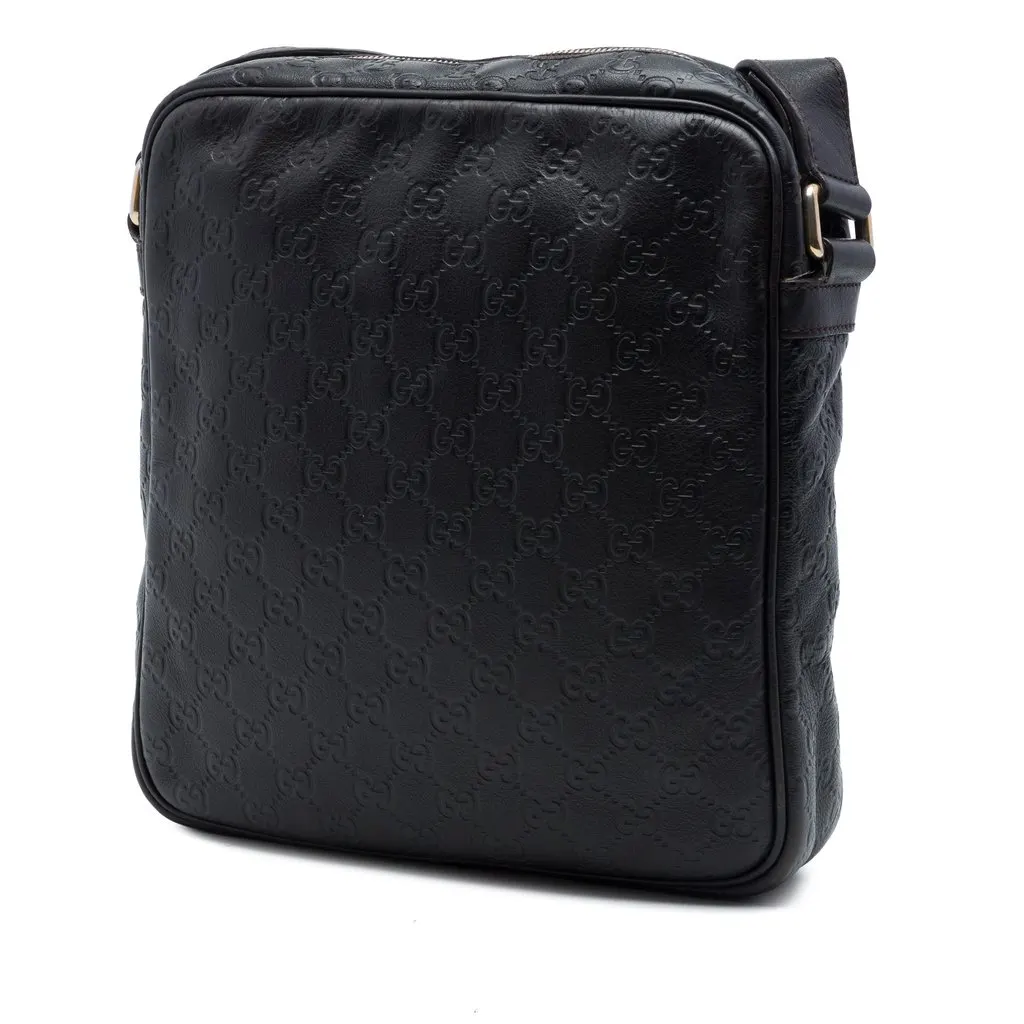 Gucci Guccissima Crossbody Black Leather Very good - Back View