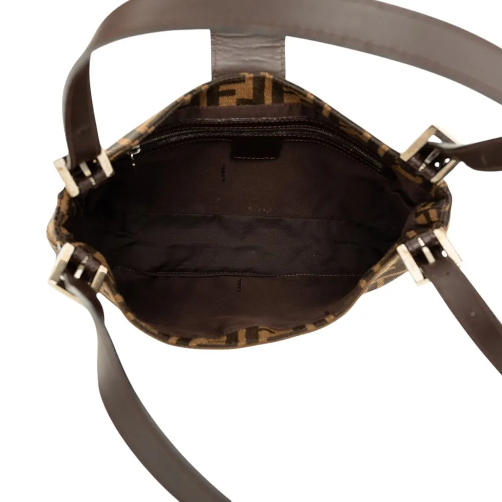 Fendi Zucca Canvas Shoulder Bag Brown Canvas Good - Model View