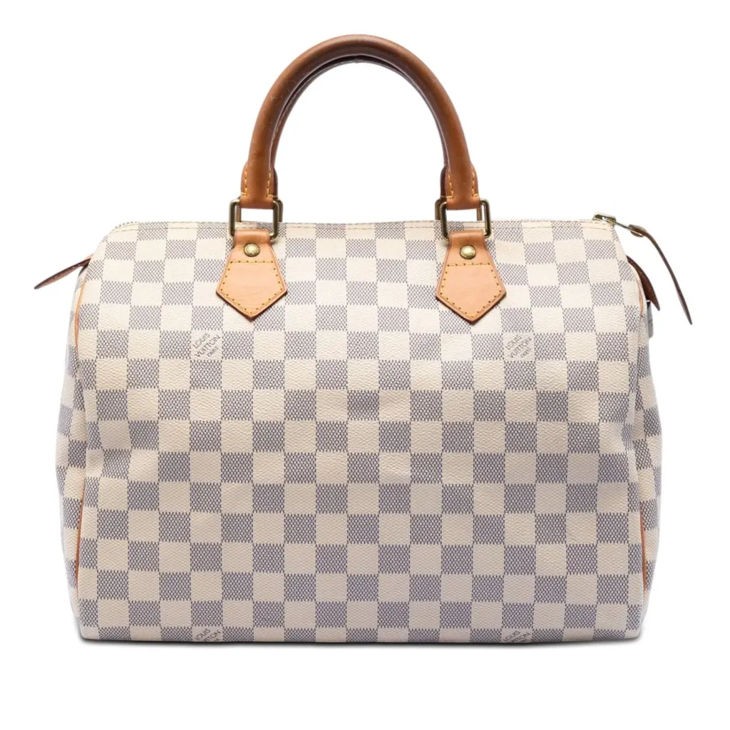 Louis Vuitton Damier Azur Speedy 30 White Very good - Front View