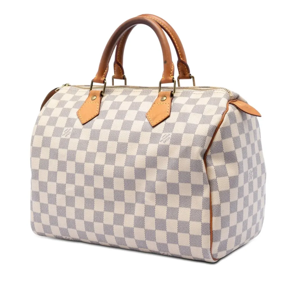 Louis Vuitton Damier Azur Speedy 30 White Very good - Back View