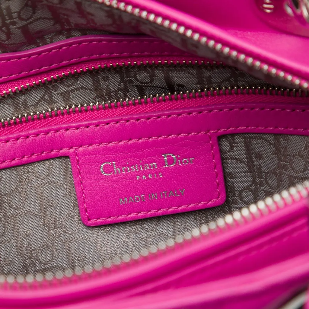 Dior Medium Lambskin Cannage Lady Dior Pink Leather Very good - Box View