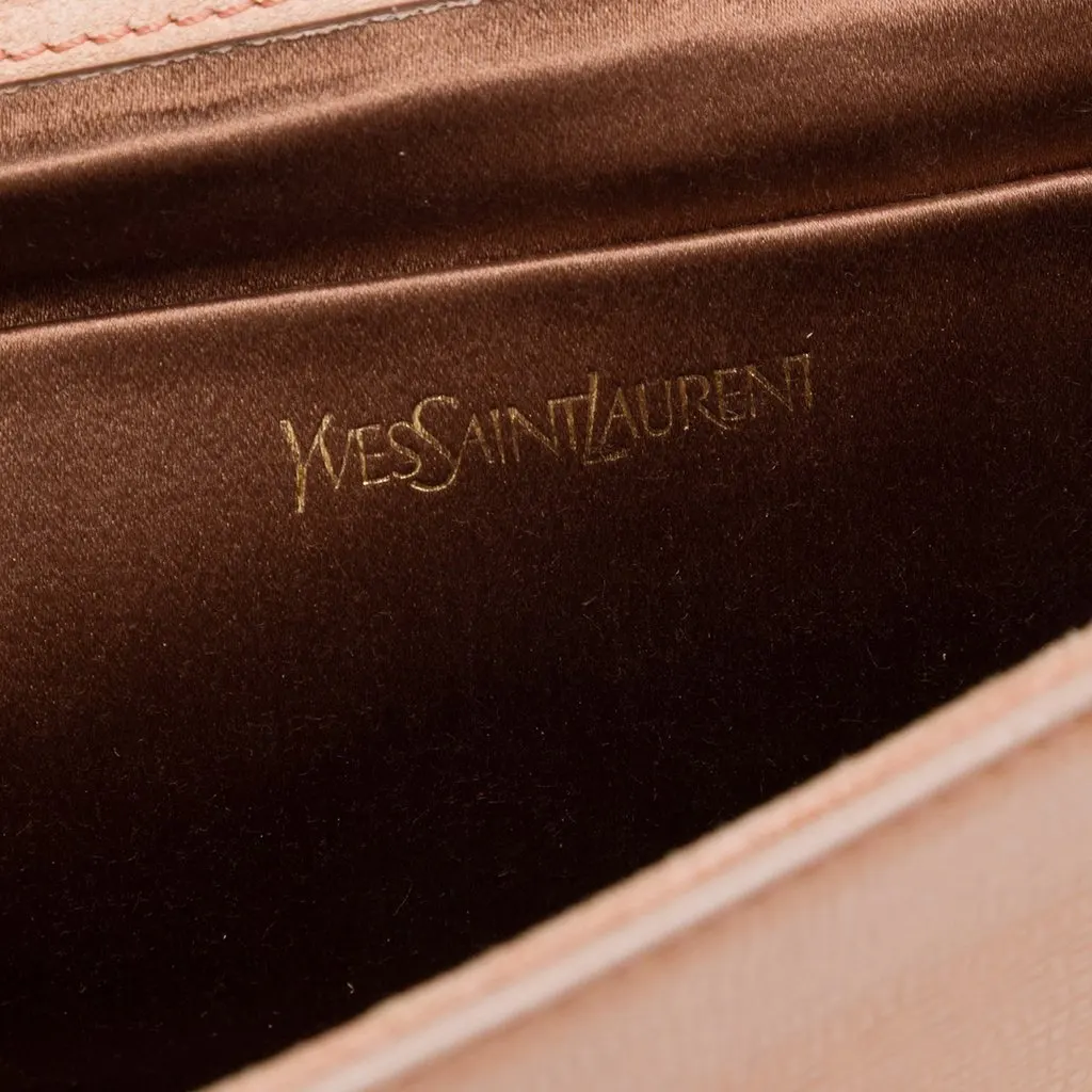 Saint Laurent Large Textured Patent Monogram Belle De Jour Clutch Beige Leather Very good - Box View
