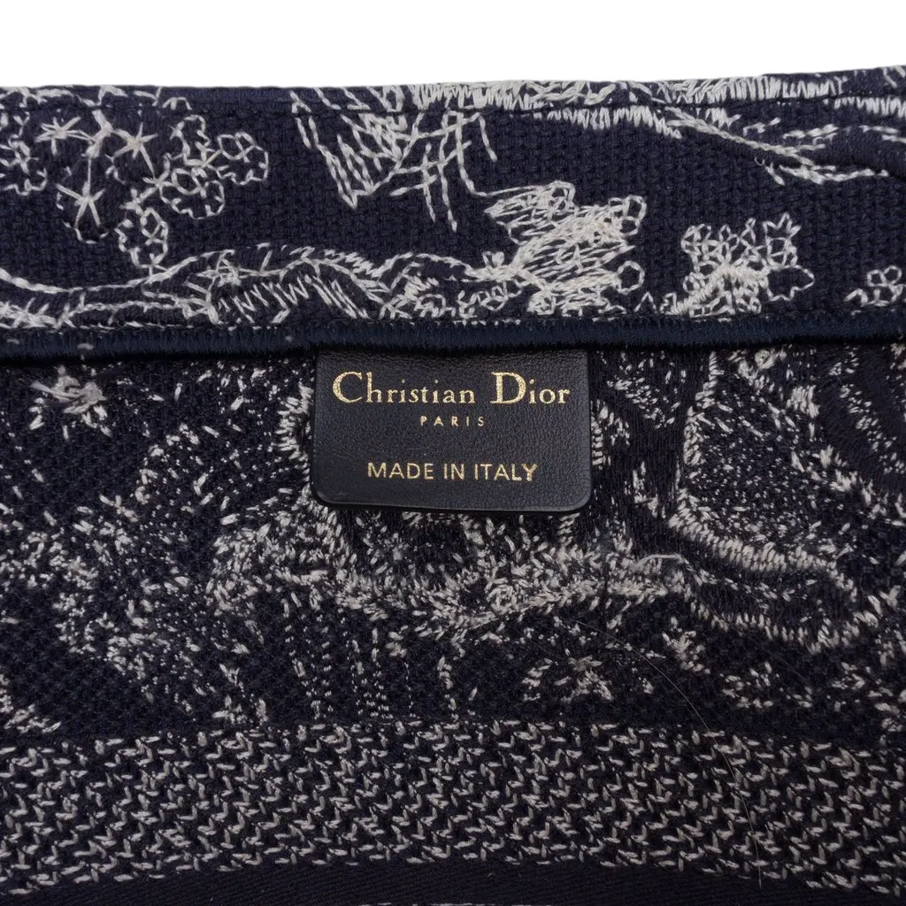 Dior Medium Canvas Embroidered Reverse Dioriviera Toile De Jouy Book Tote Blue Very good - Box View