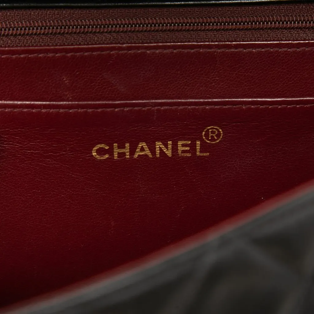 Chanel Maxi XL Classic Lambskin Single Flap Black Leather Good - Box View