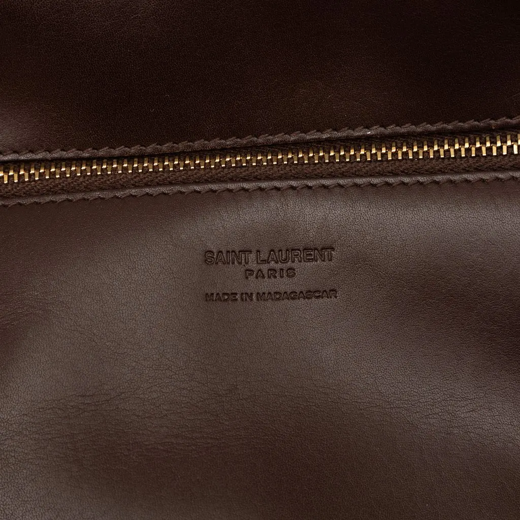 Saint Laurent Medium Raffia Panier Basket Shopper Tote Brown Very good - Box View