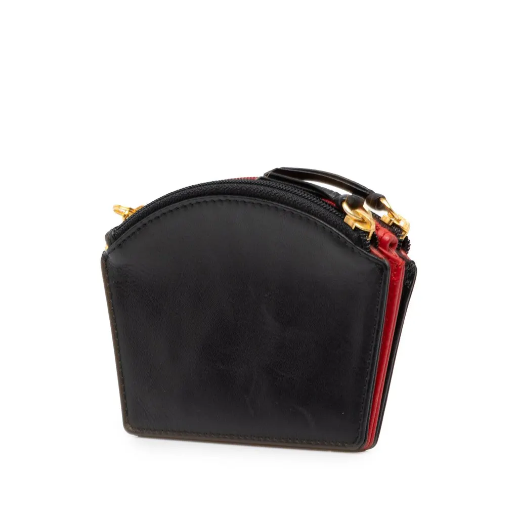 Dior Leather CD Trio Coin Purse Black Leather Very good - Back View