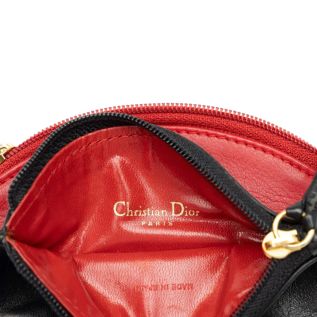 Dior Leather CD Trio Coin Purse Black Leather Very good - Box View