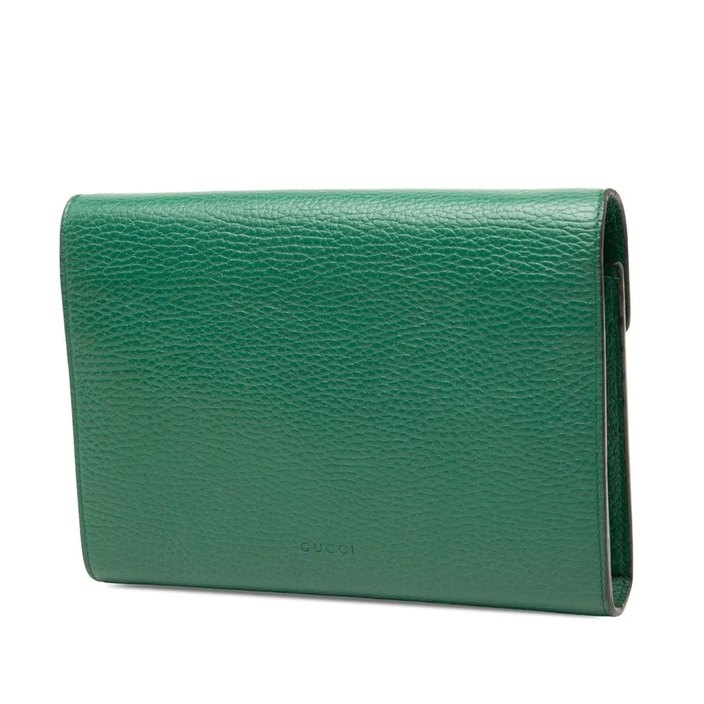 Gucci Calfskin Dionysus Wallet on Chain Green Leather Good - Back View