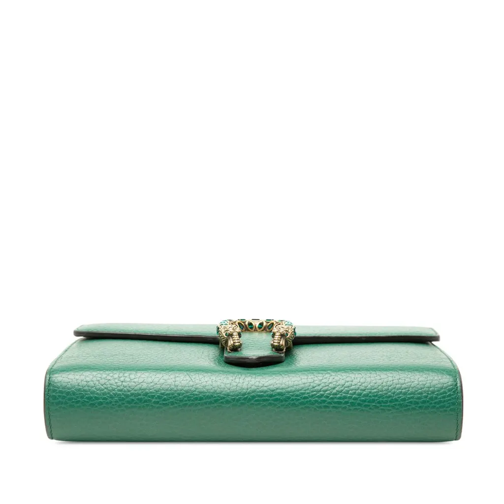 Gucci Calfskin Dionysus Wallet on Chain Green Leather Good - Inside View