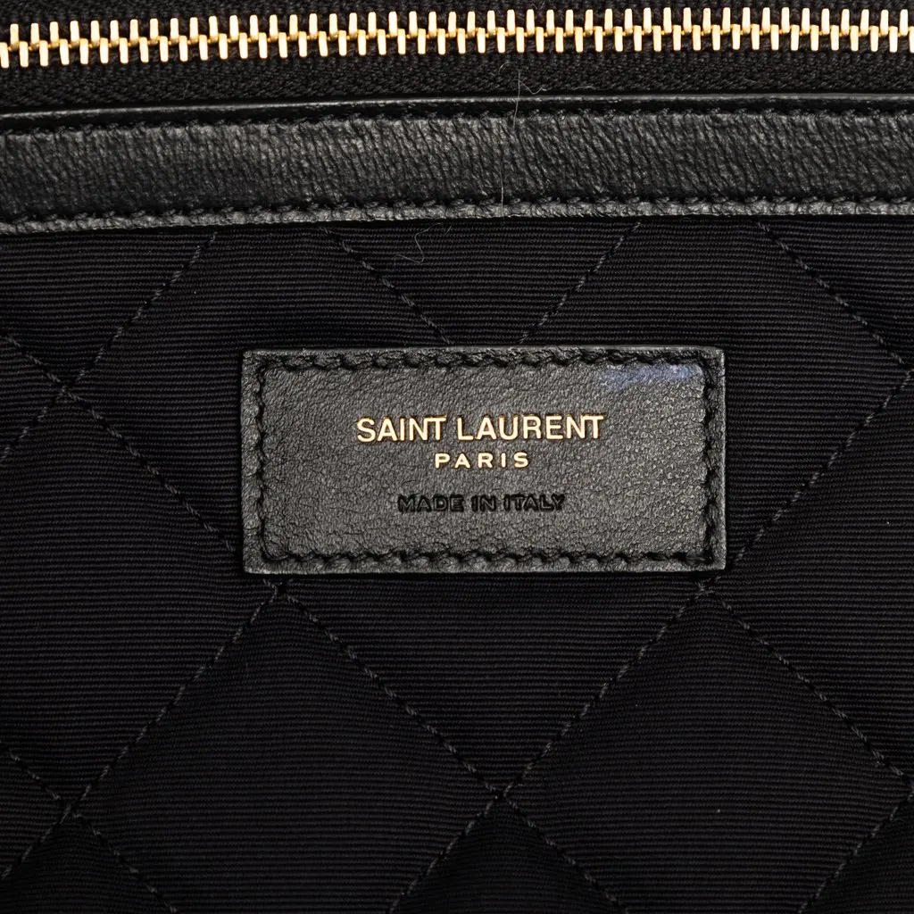 Saint Laurent Quilted Calfskin ES Giant Travel Bag Black Leather Very good - Box View