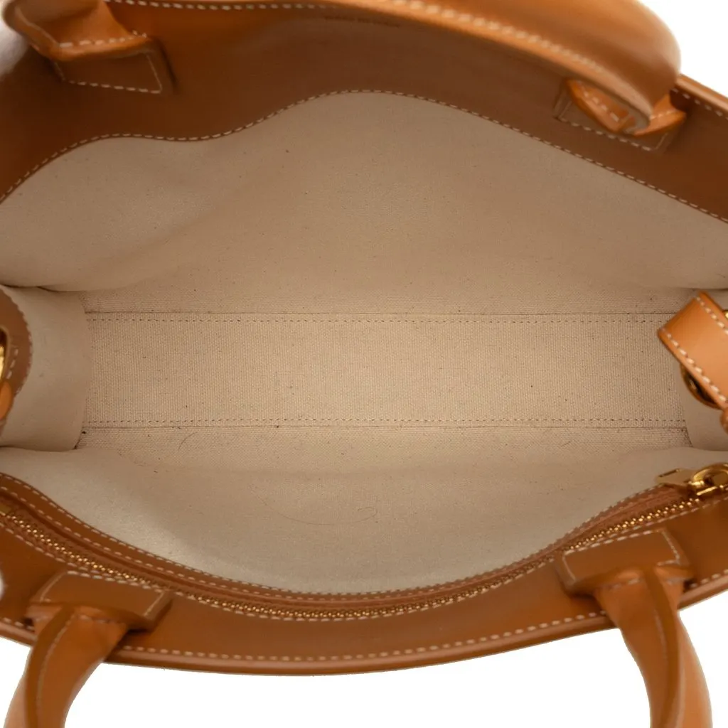 Celine Small Canvas Vertical Cabas Satchel Brown Canvas Very good - Model View