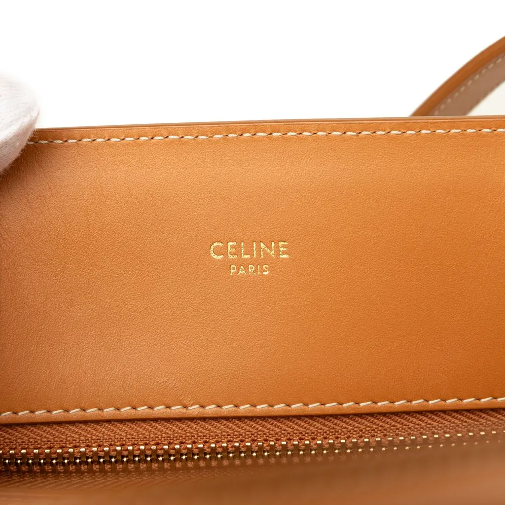 Celine Small Canvas Vertical Cabas Satchel Brown Canvas Very good - Box View
