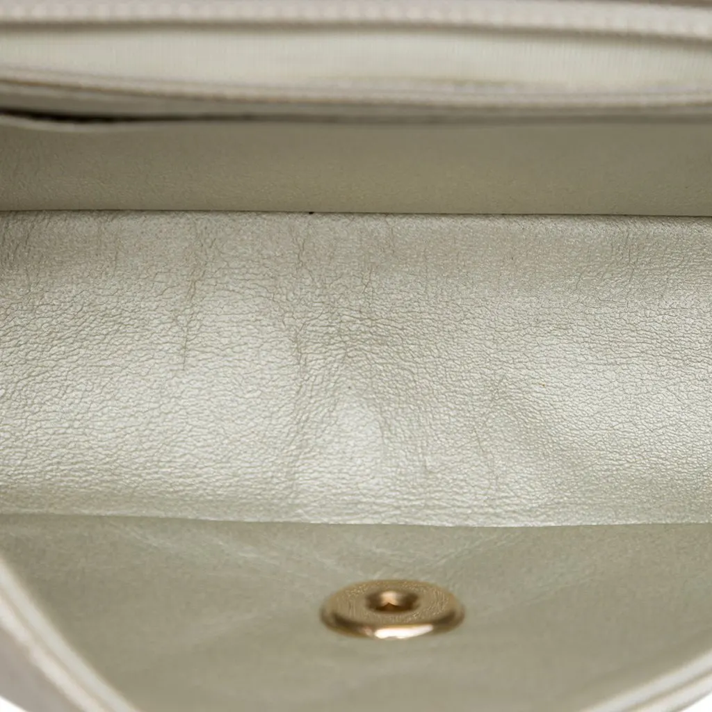 Chanel Mini Rectangular Classic Iridescent Lambskin Single Flap Beige Leather Very good - Model View