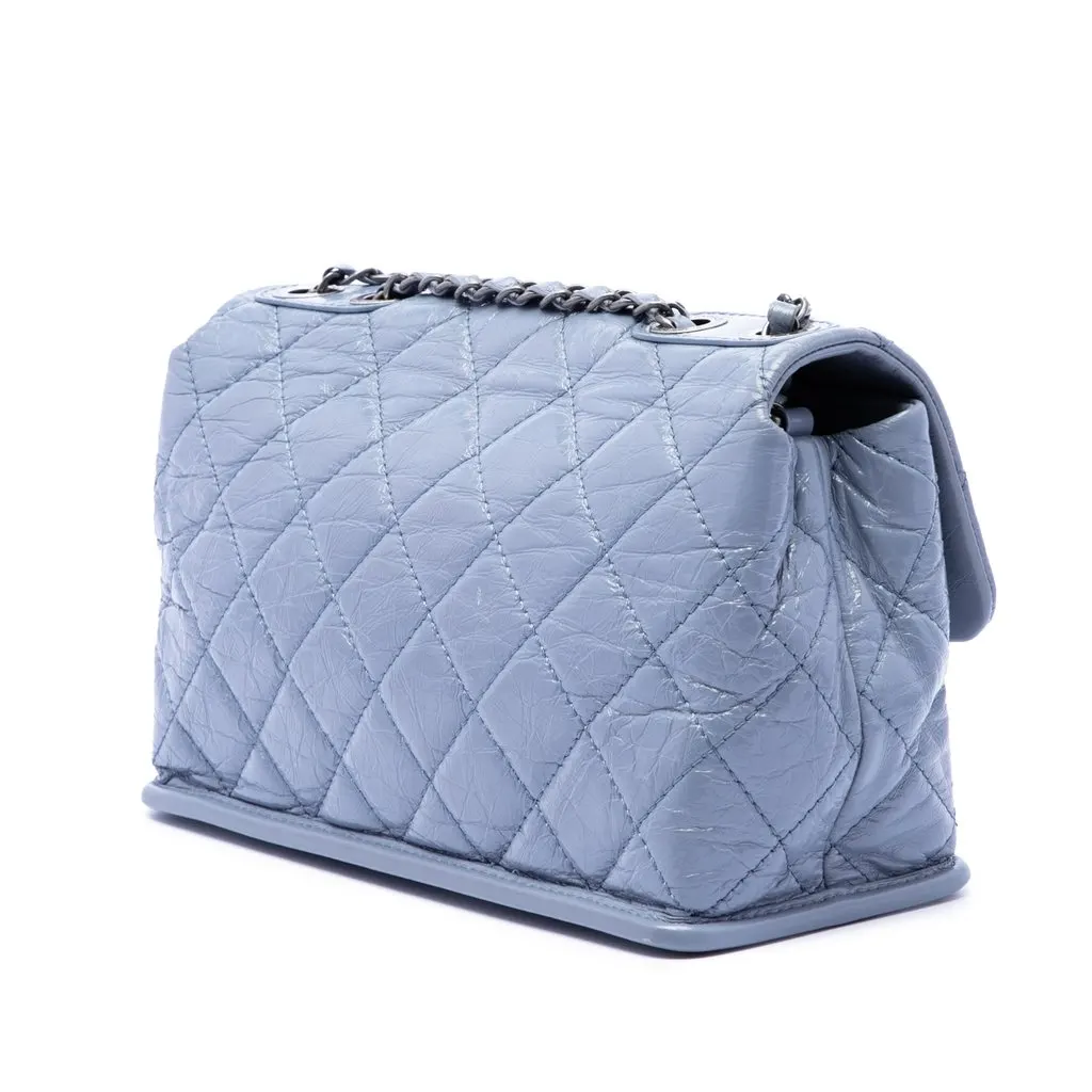 Chanel Quilted Aged Calfskin Single Flap MultiColor Leather Very good - Back View