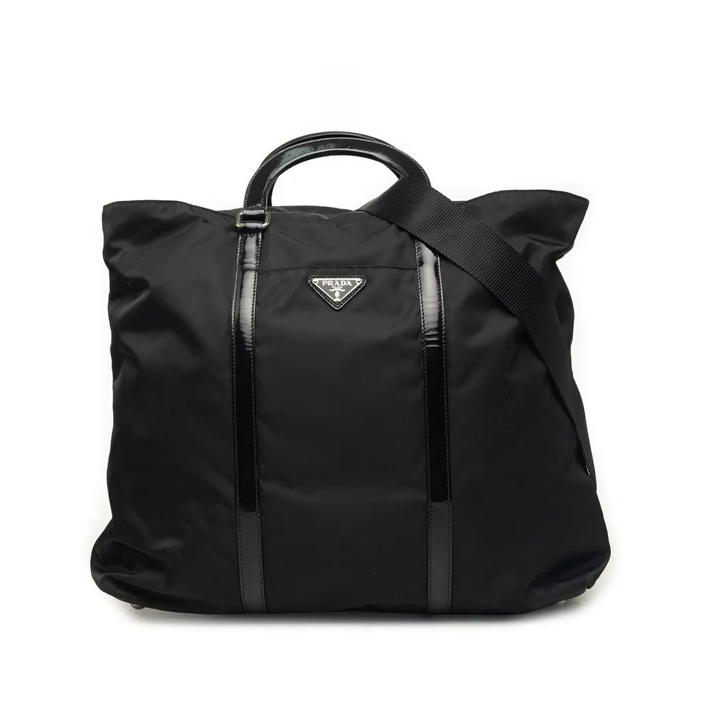 Prada Tessuto Convertible Tote Black Very good - Front View