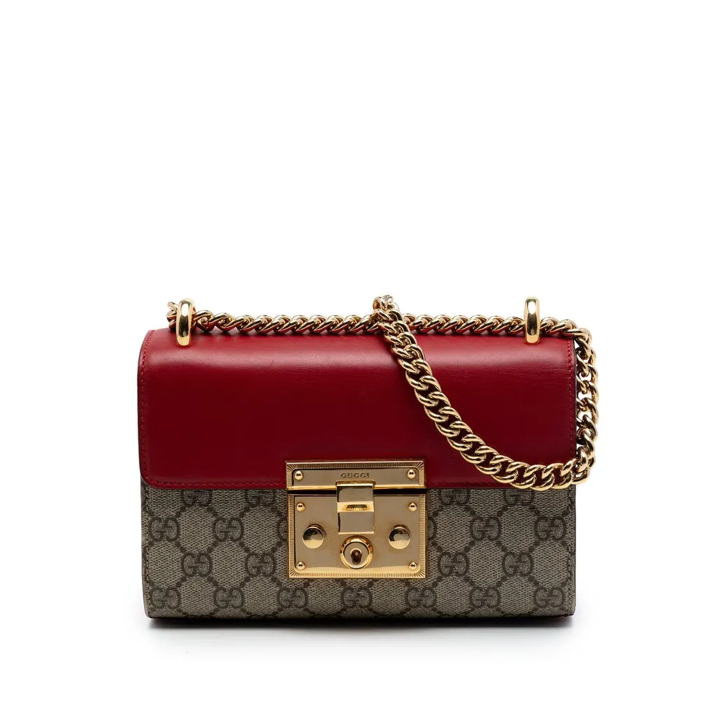 Gucci Small GG Supreme Padlock Crossbody Beige Very good - Front View