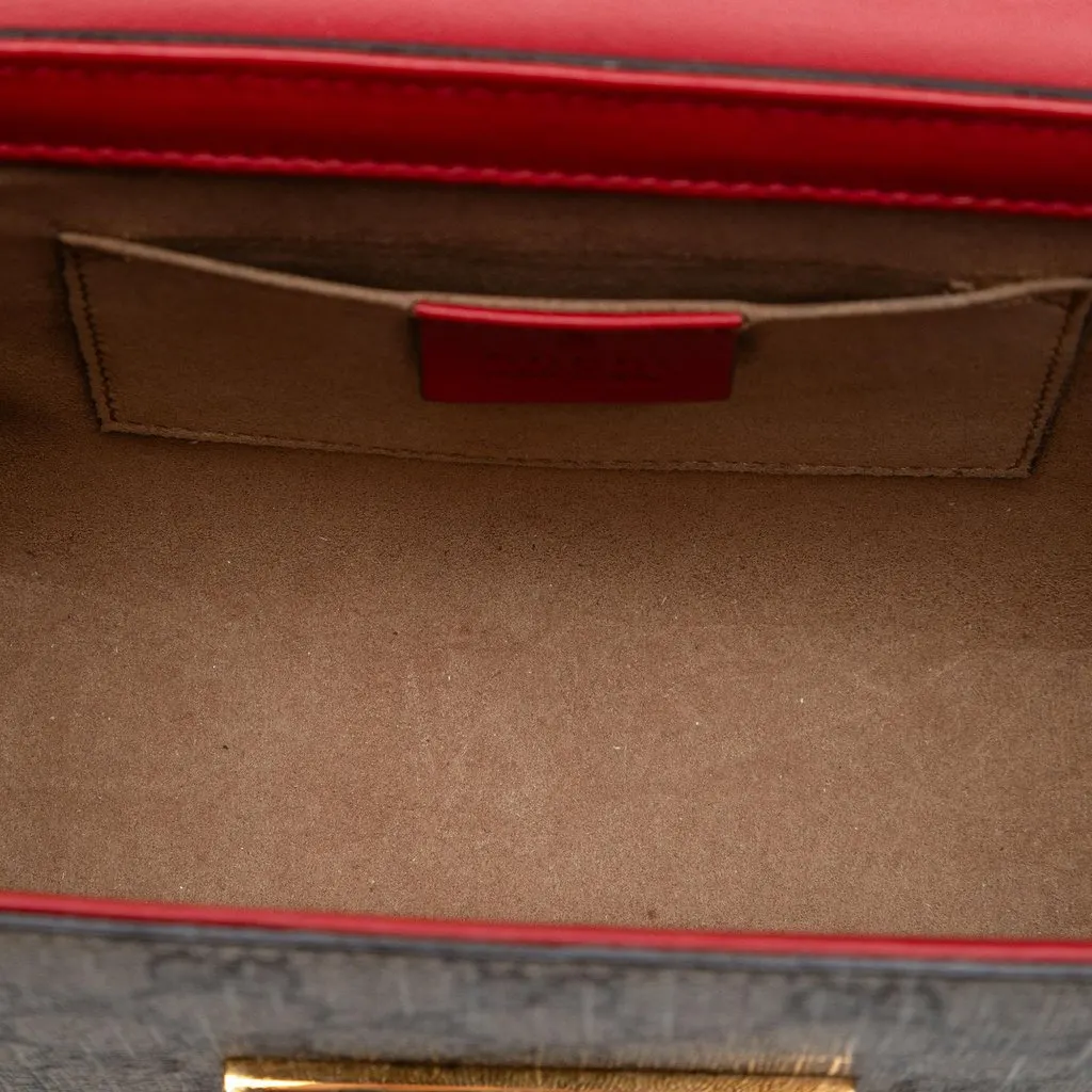 Gucci Small GG Supreme Padlock Crossbody Beige Very good - Model View
