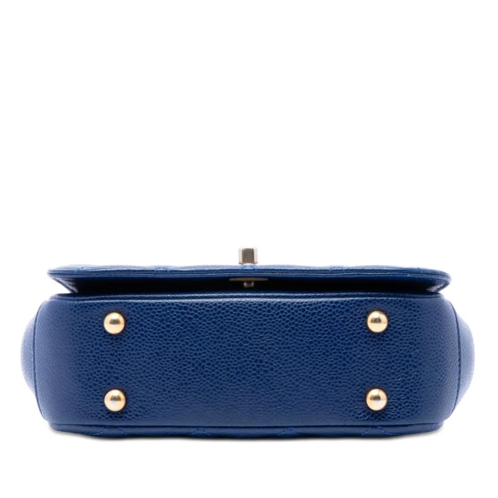 Chanel Mini Quilted Caviar Carry Around Flap Blue Leather Very good - Inside View