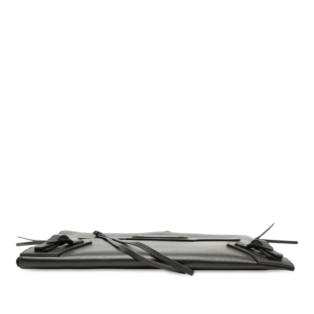 Balenciaga Grained Calfskin Neo Classic Compact Clutch with Strap Black Leather Very good - Inside View