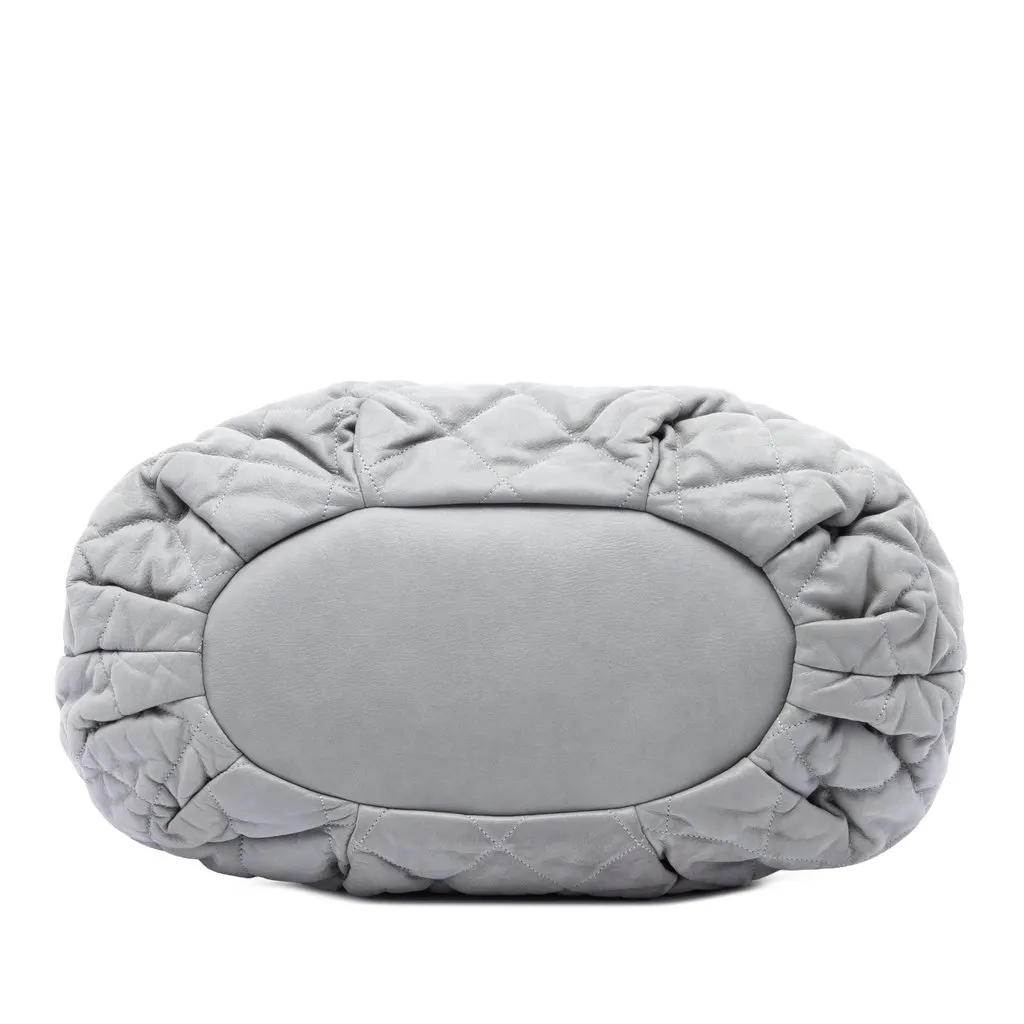 Chanel Large Quilted Iridescent Calfskin In The Mix Satchel Grey Leather Very good - Inside View