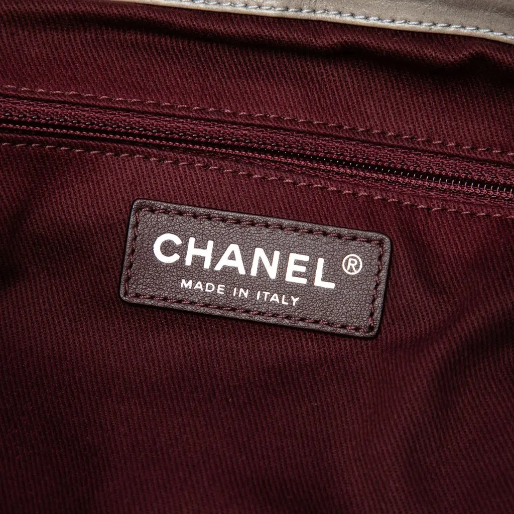 Chanel Large Quilted Iridescent Calfskin In The Mix Satchel Grey Leather Very good - Box View
