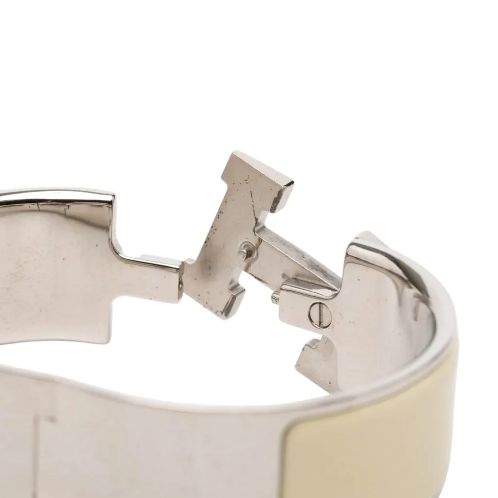 Hermès Wide Enamel Clic Clac H Bracelet PM Beige Very good - Model View
