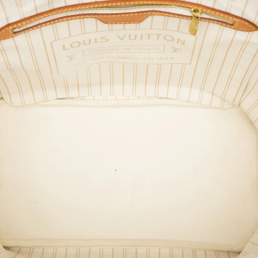 Louis Vuitton Damier Azur Neverfull MM White Very good - Model View