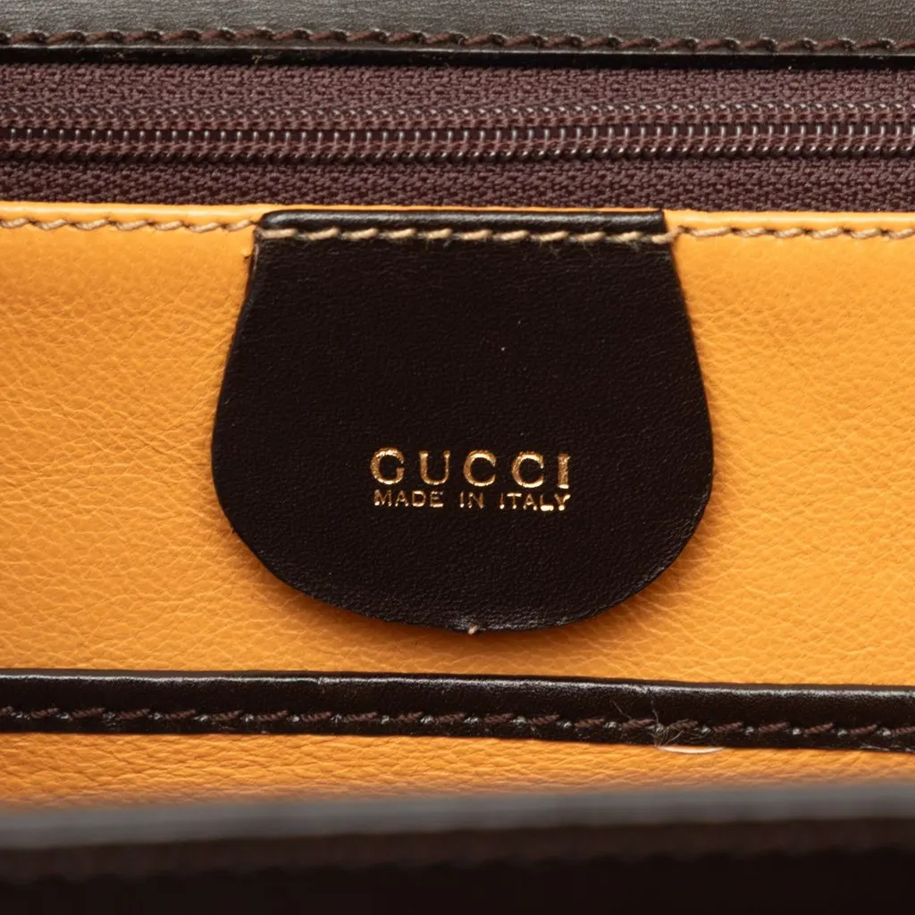 Gucci Calfskin Bamboo Night Black Leather Very good - Box View