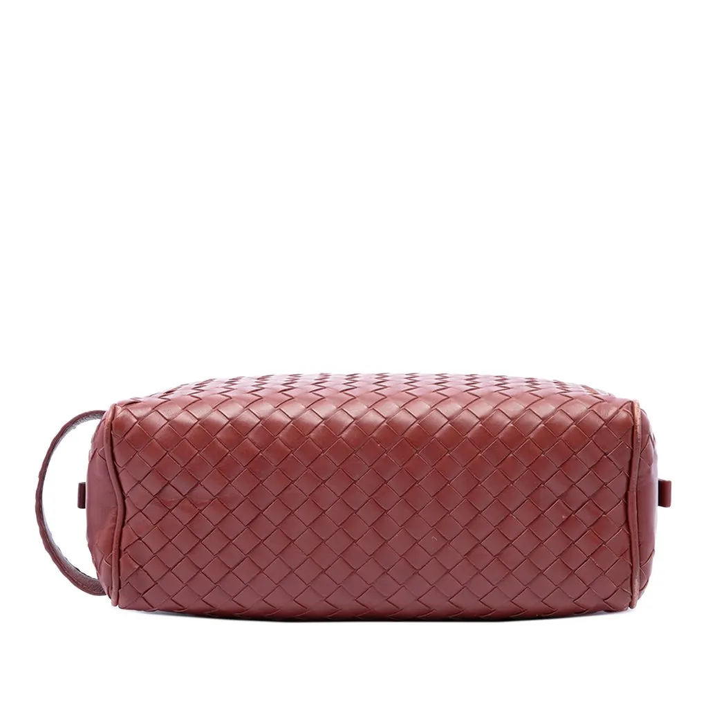 Bottega Veneta Nappa Intrecciato Travel Pouch Red Leather Very good - Inside View