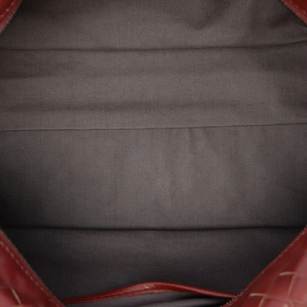 Bottega Veneta Nappa Intrecciato Travel Pouch Red Leather Very good - Model View