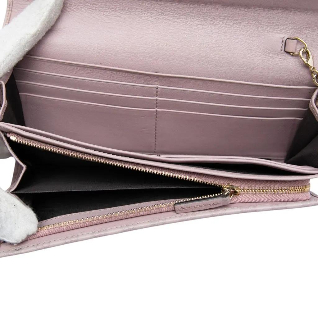 Gucci Microguccissima Dice Wallet On Chain Purple Leather Very good - Model View