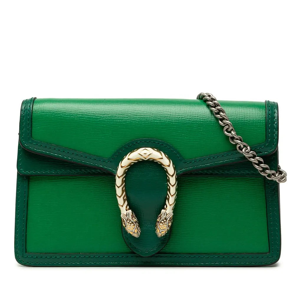 Gucci Mini Bicolor Leather Dionysus Crossbody Green Leather Very good - Front View