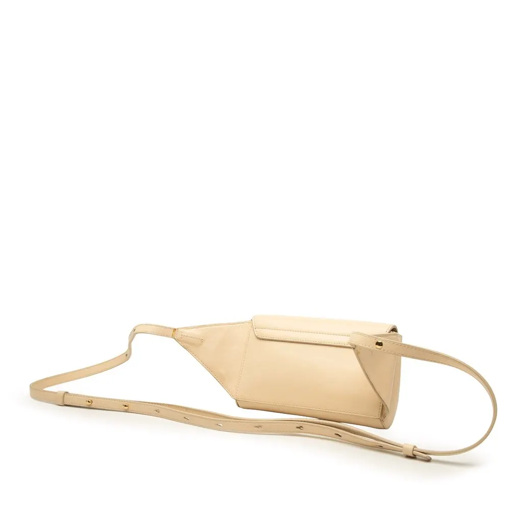 Chloé Calfskin and Suede C Belt Bag Beige Leather Good - Back View