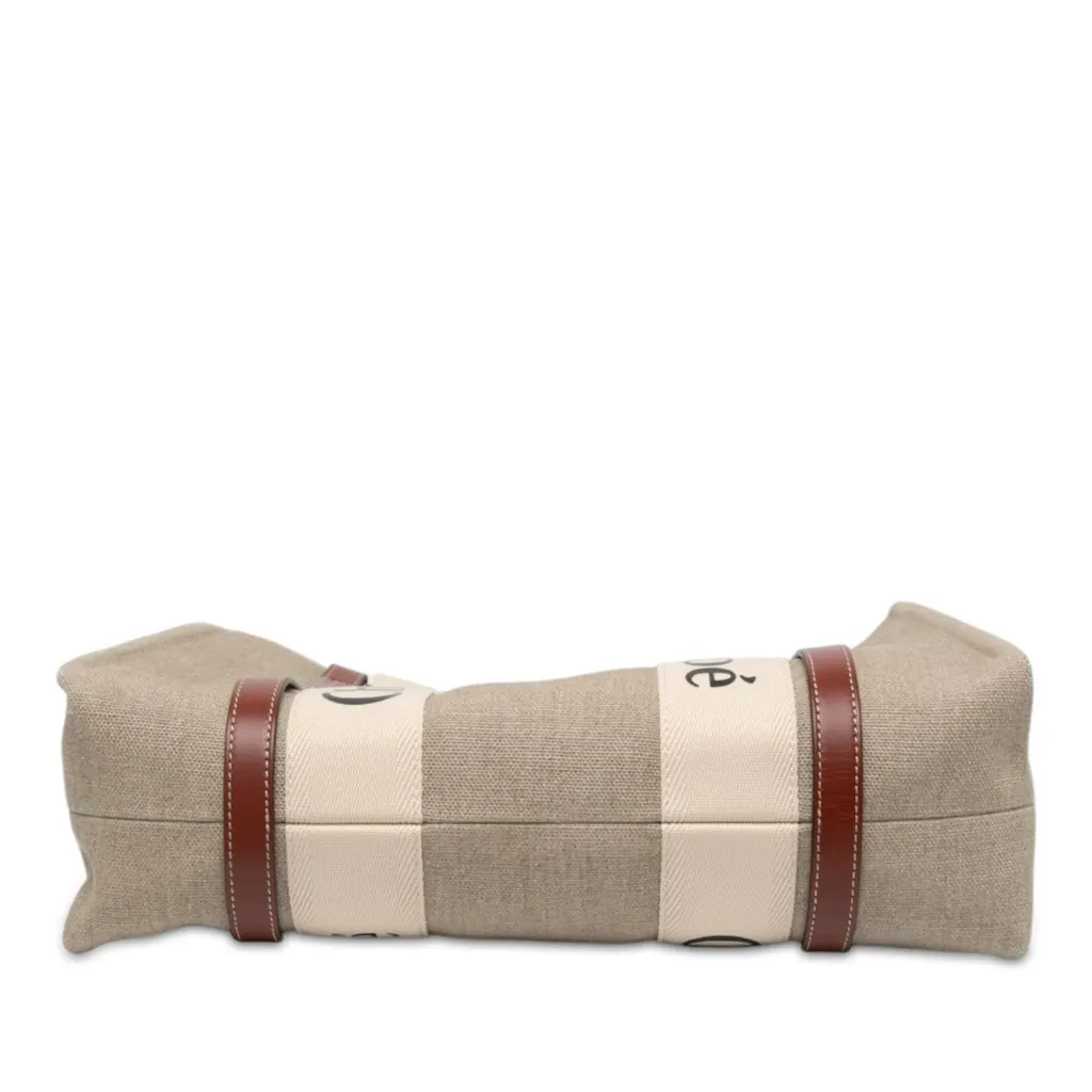 Chloé Medium Canvas Woody Tote Beige Canvas Never worn - Back View