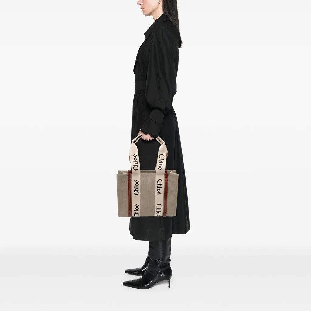 Chloé Medium Canvas Woody Tote Beige Canvas Never worn - Box View
