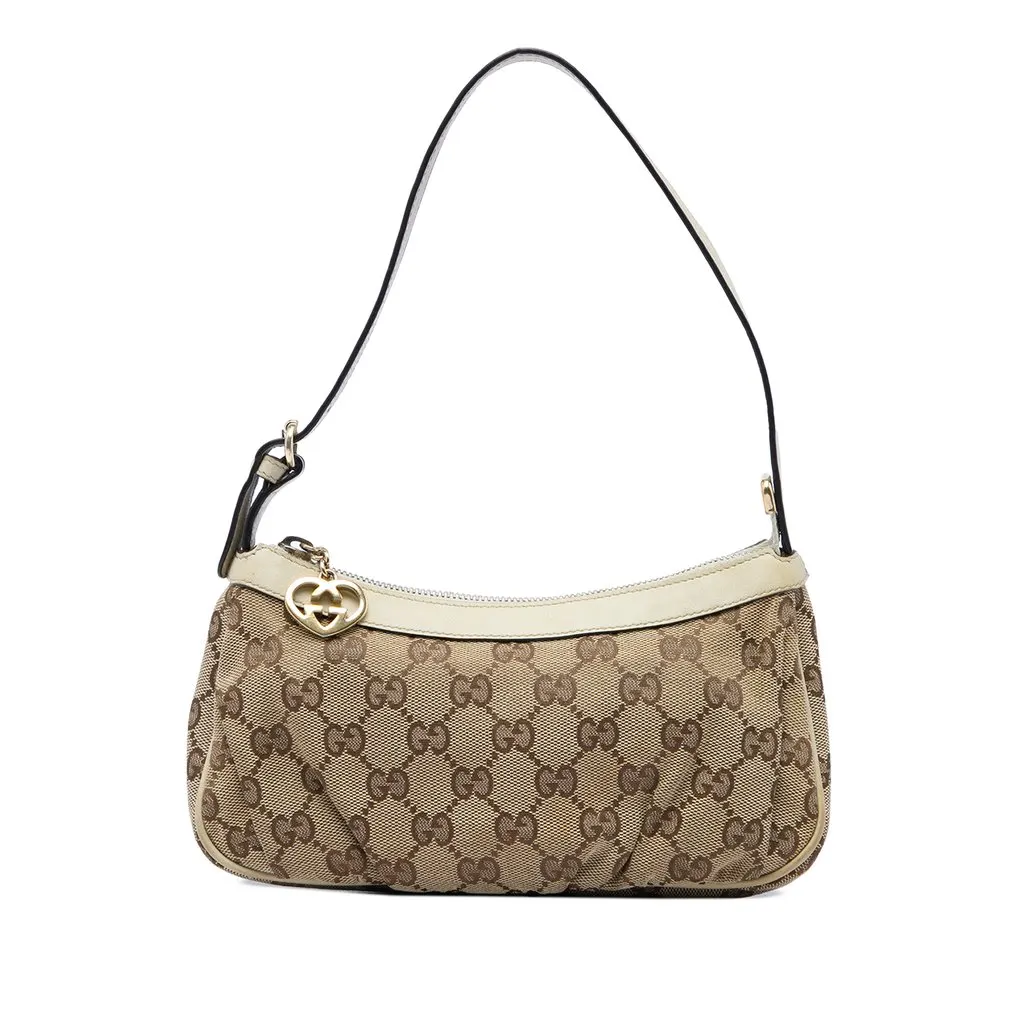 Gucci GG Canvas Lovely Heart Pochette Beige Very good - Front View