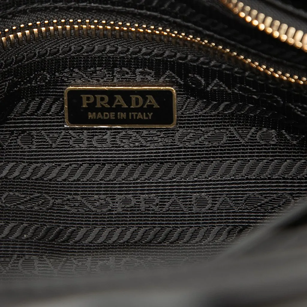 Prada Mini Glossy Calfskin Bonnie Handbag Black Leather Very good - Box View