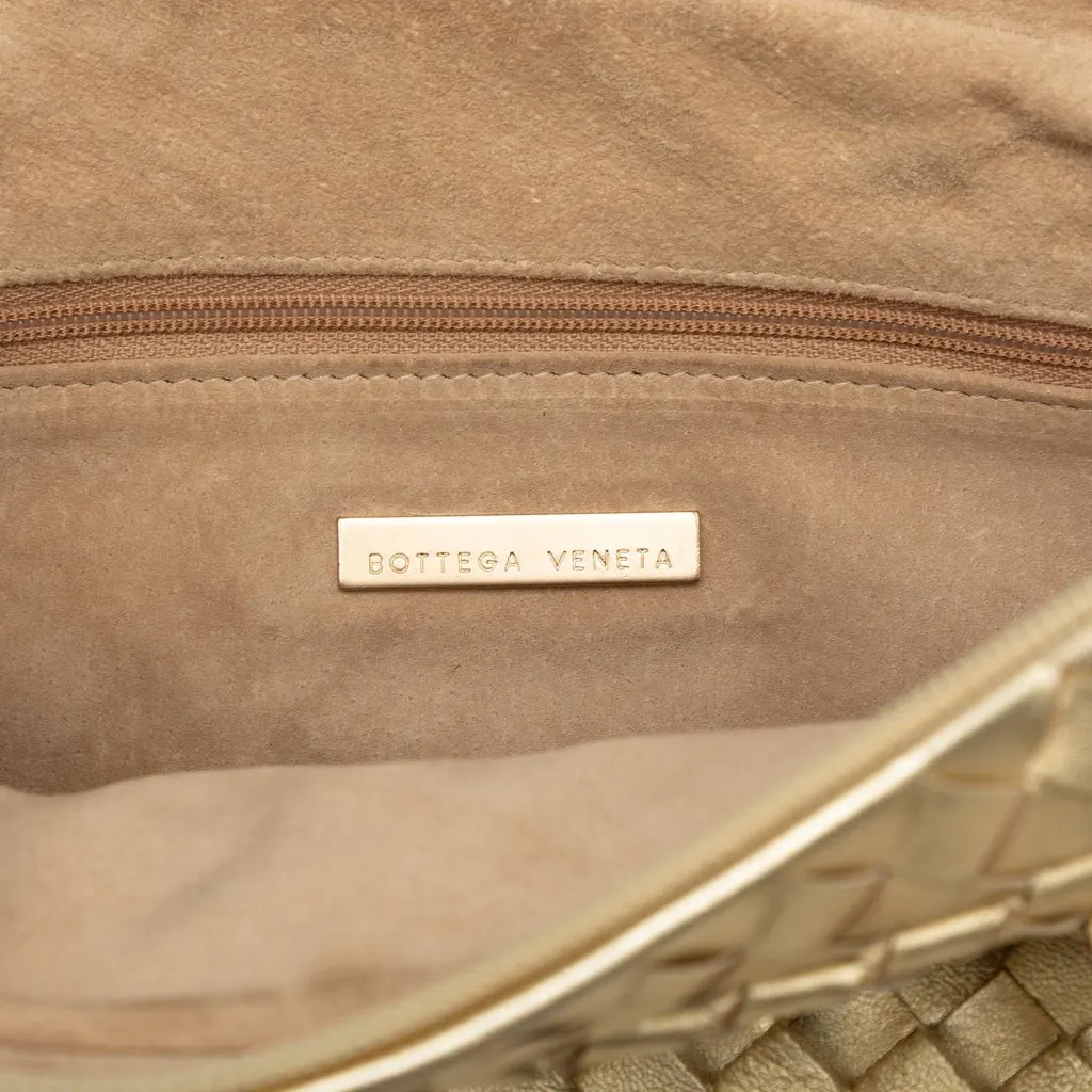 Bottega Veneta Metallic Nappa Intrecciato Handbag Gold Leather Very good - Box View