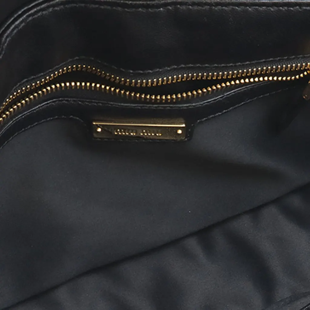 Miu Miu Matelasse Nappa Biker Crossbody Black Leather Very good - Inside View