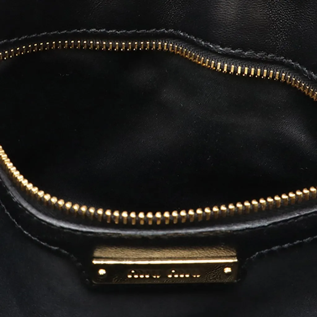 Miu Miu Matelasse Nappa Biker Crossbody Black Leather Very good - Model View