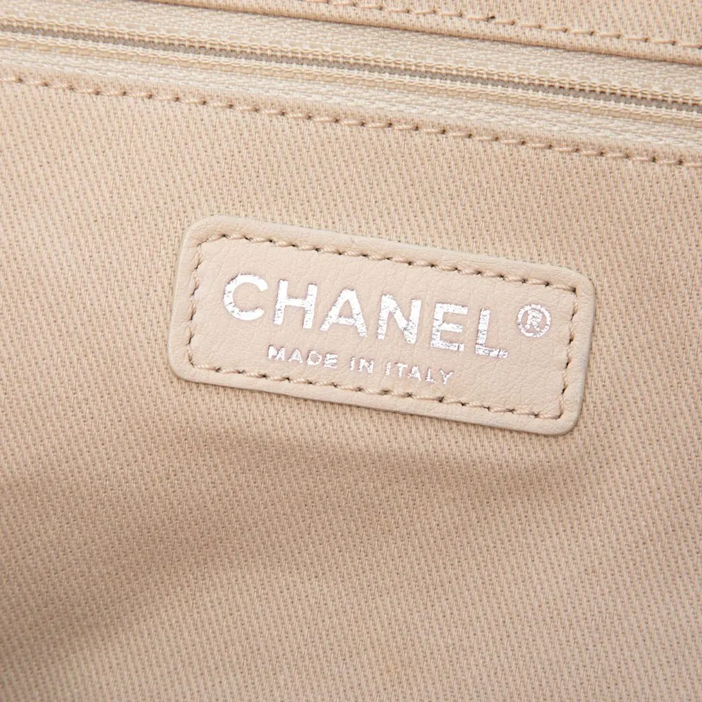 Chanel CC Quilted Cotton Coral Print Chain Tote Orange Very good - Box View