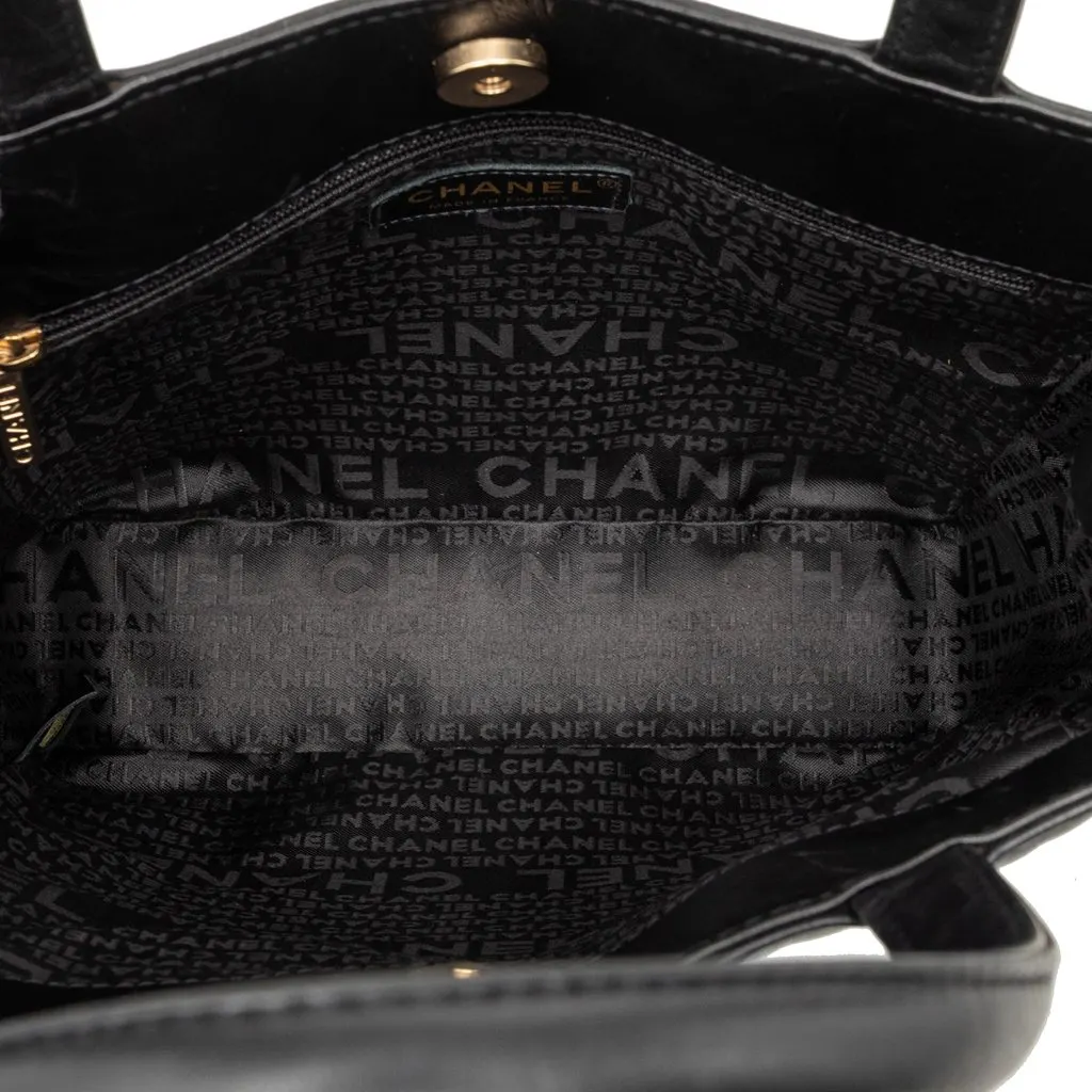 Chanel CC Embossed Lambskin Precious Symbols Tote Black Leather Very good - Model View