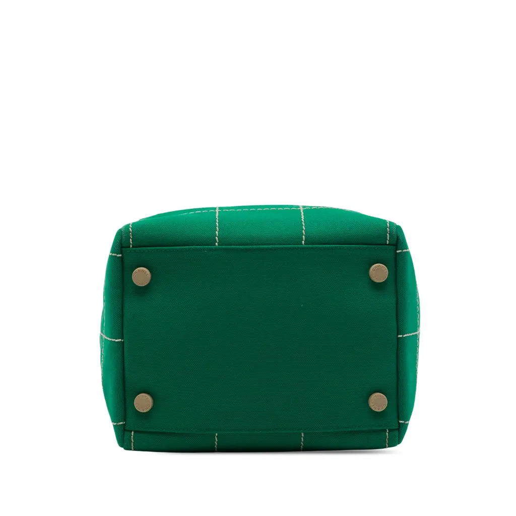 Chanel CC Chocolate Bar Canvas Wild Stitch Handbag Green Very good - Inside View