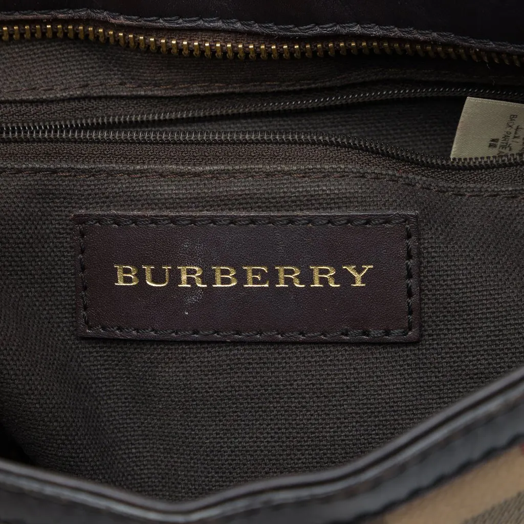 Burberry Haymarket Check Coated Canvas Hartham Crossbody Beige Canvas Good - Box View