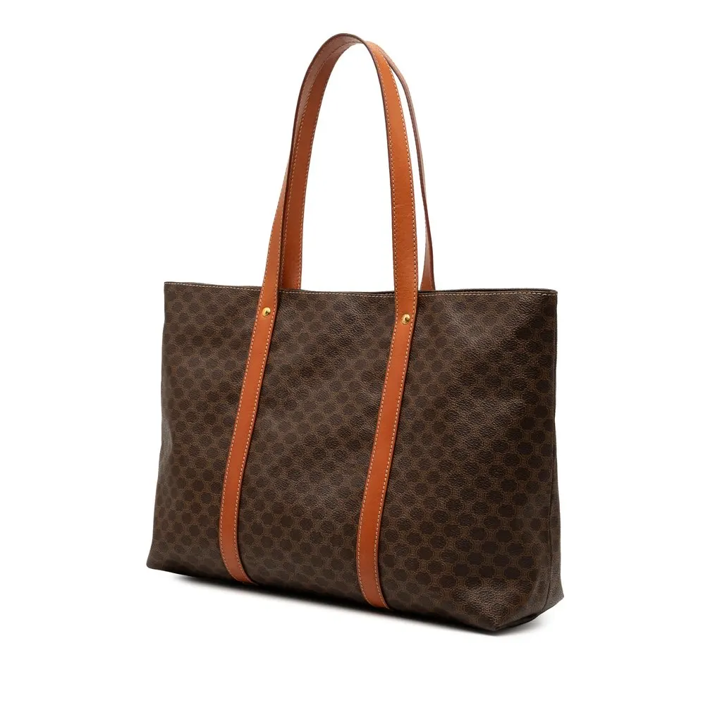 Celine Macadam Coated Canvas Tote Brown Very good - Back View