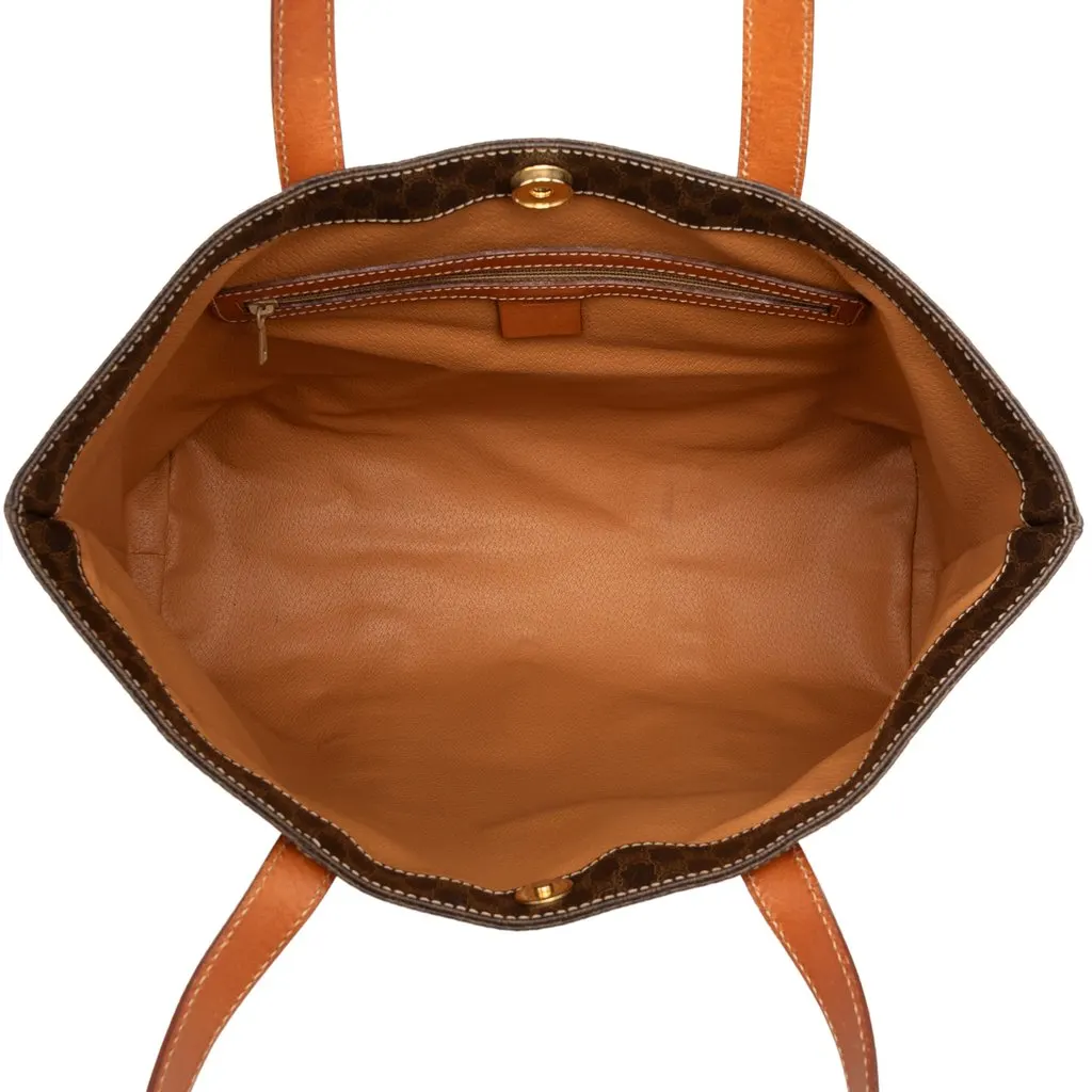 Celine Macadam Coated Canvas Tote Brown Very good - Model View