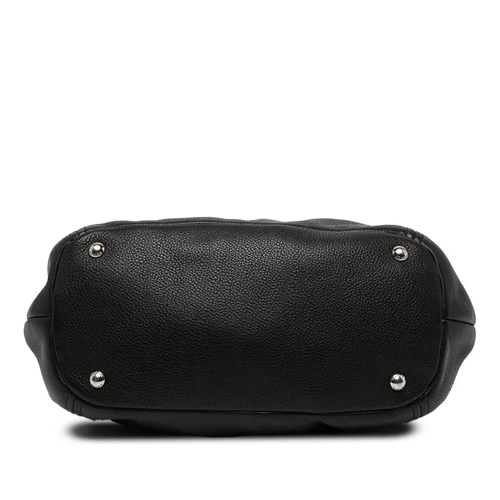 Prada Vitello Phenix Shoulder Bag Black Leather Very good - Model View
