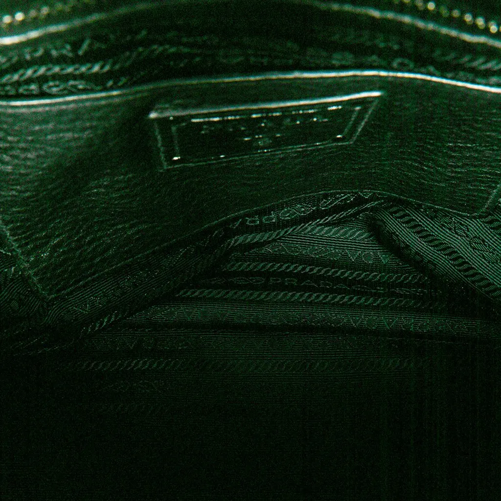Prada Vitello Phenix Shoulder Bag Black Leather Very good - Box View